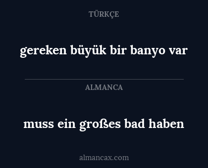 muss ein großes bad haben - gereken büyük bir banyo var