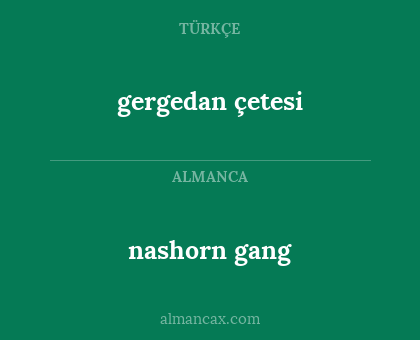 nashorn gang - gergedan çetesi