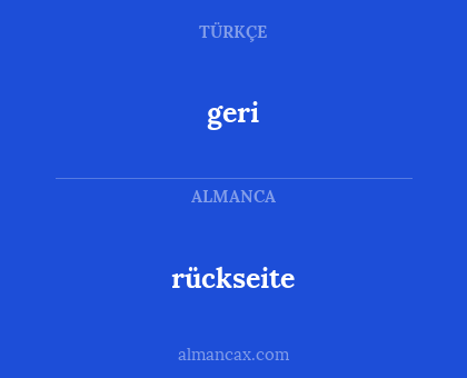 geri - rückseite