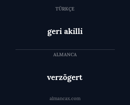 geri akilli - verzögert
