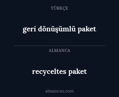 recyceltes paket - geri dönüşümlü paket