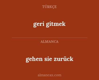 geri gitmek - gehen sie zurück