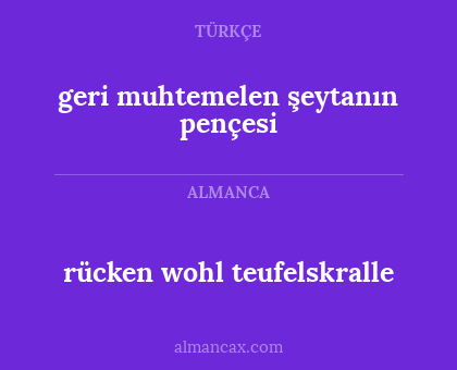 geri muhtemelen şeytanın pençesi - rücken wohl teufelskralle