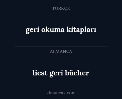 liest geri bücher - geri okuma kitapları