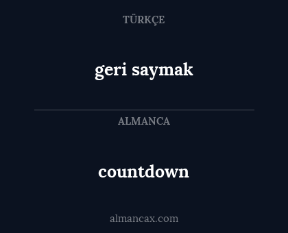 countdown - geri saymak
