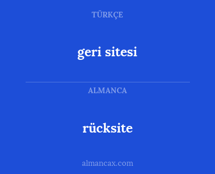 geri sitesi - rücksite