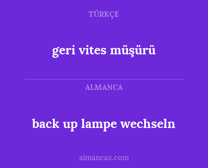 geri vites müşürü - back up lampe wechseln