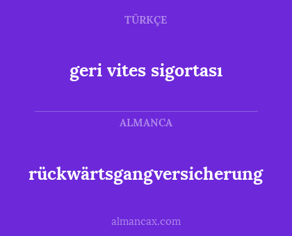 geri vites sigortası - rückwärtsgangversicherung