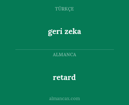 geri zeka - retard