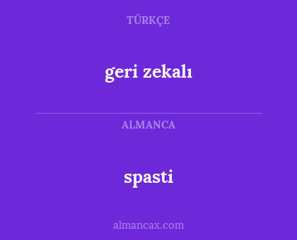spasti - geri zekalı