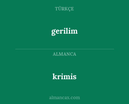 gerilim - krimis