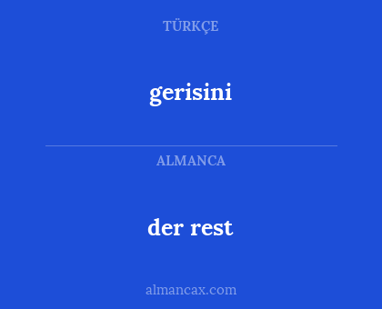 der rest - gerisini