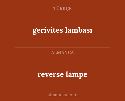 gerivites lambası - reverse lampe