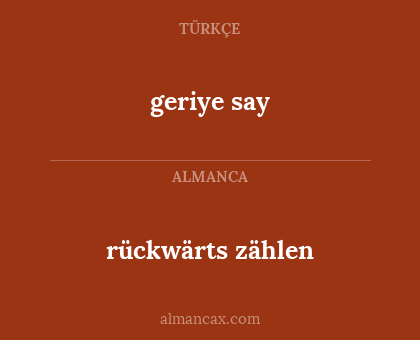 rückwärts zählen - geriye say
