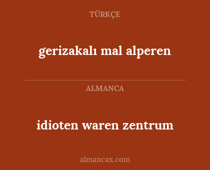 idioten waren zentrum - gerizakalı mal alperen