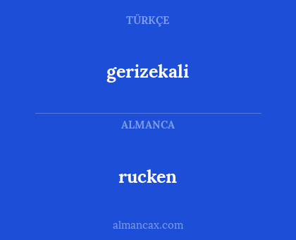 gerizekali - rucken