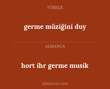 hort ihr germe musik - germe müziğini duy