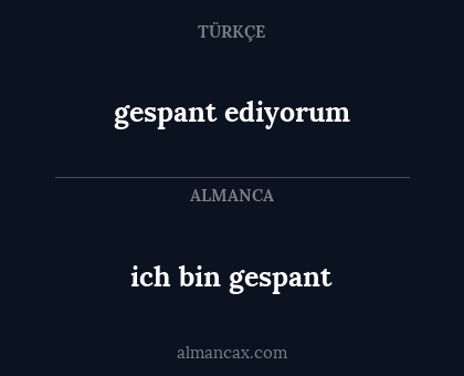 ich bin gespant - gespant ediyorum
