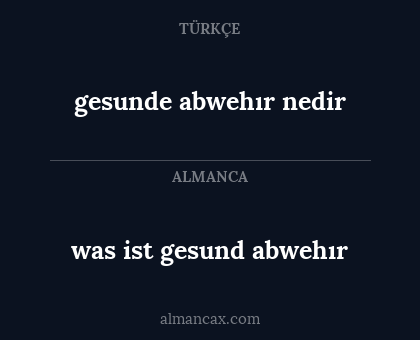 was ist gesund abwehır - gesunde abwehır nedir