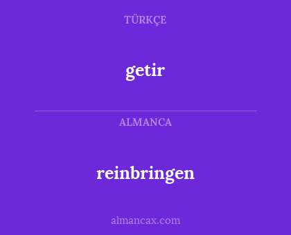 reinbringen - getir