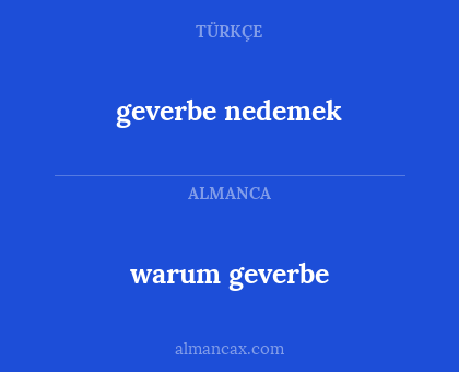 warum geverbe - geverbe nedemek
