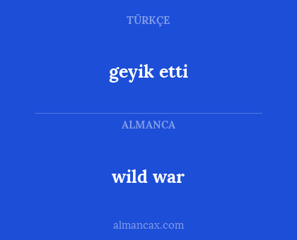 wild war - geyik etti