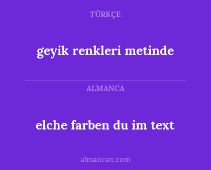 geyik renkleri metinde - elche farben du im text
