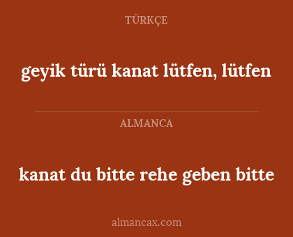 geyik türü kanat lütfen, lütfen - kanat du bitte rehe geben bitte
