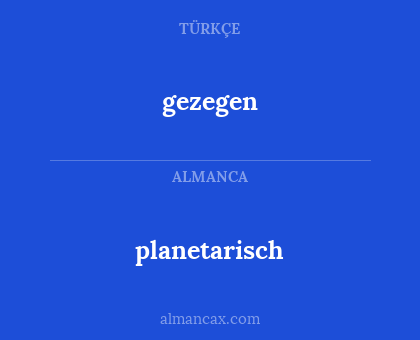 planetarisch - gezegen