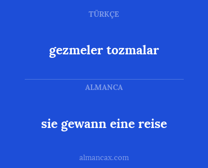 sie gewann eine reise - gezmeler tozmalar