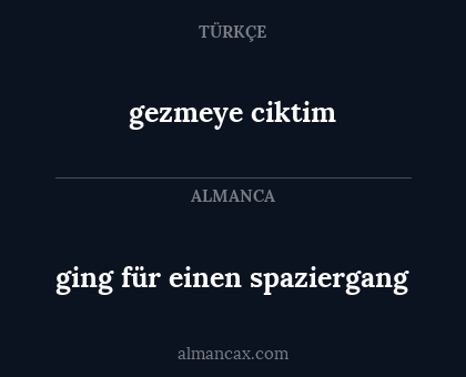 ging für einen spaziergang - gezmeye ciktim
