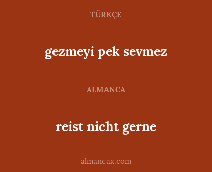 gezmeyi pek sevmez - reist nicht gerne