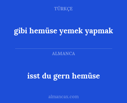 isst du gern hemüse - gibi hemüse yemek yapmak
