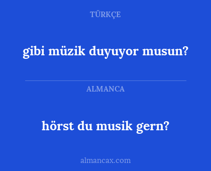 gibi müzik duyuyor musun? - hörst du musik gern?