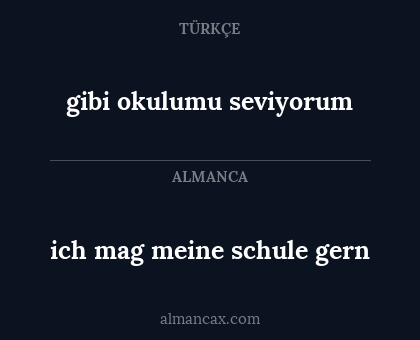 gibi okulumu seviyorum - ich mag meine schule gern