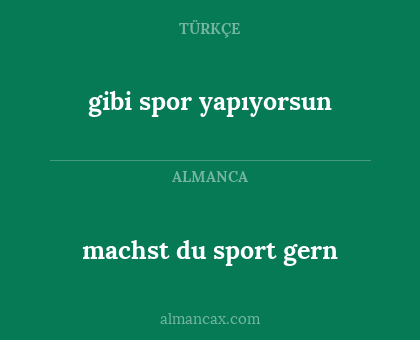 gibi spor yapıyorsun - machst du sport gern