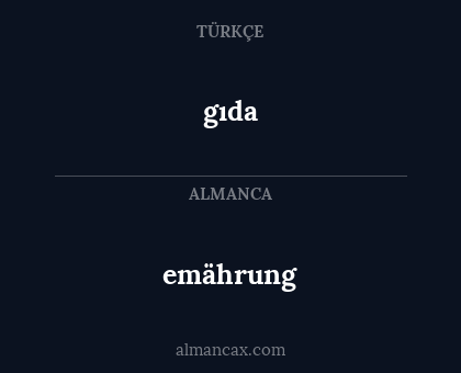 emährung - gıda