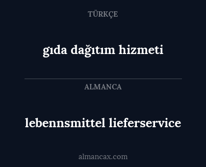 gıda dağıtım hizmeti - lebennsmittel lieferservice