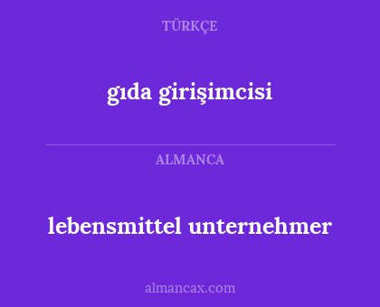 gıda girişimcisi - lebensmittel unternehmer