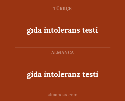 gıda intolerans testi - gida intoleranz testi