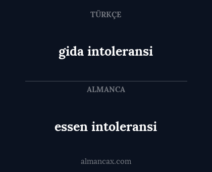 essen intoleransi - gida intoleransi