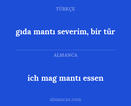gıda mantı severim, bir tür - ich mag mantı essen