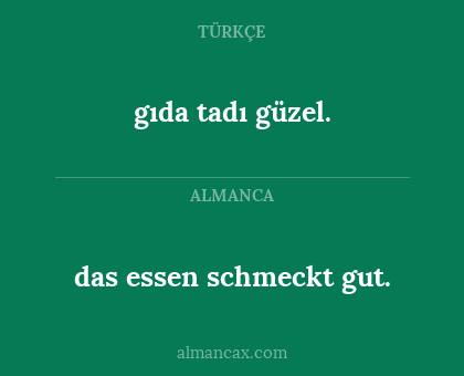 gıda tadı güzel. - das essen schmeckt gut.