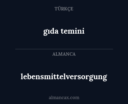 gıda temini - lebensmittelversorgung