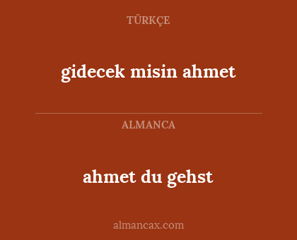 ahmet du gehst - gidecek misin ahmet
