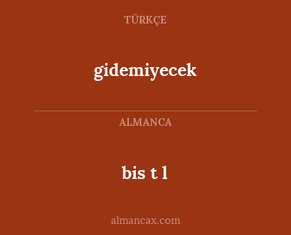 bis t l - gidemiyecek