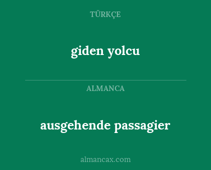 ausgehende passagier - giden yolcu