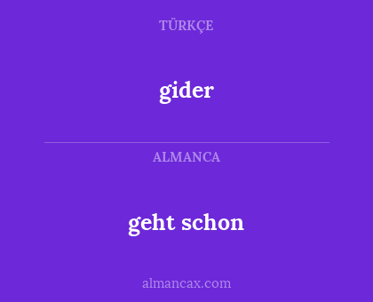 gider - geht schon