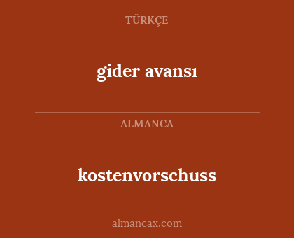 gider avansı - kostenvorschuss
