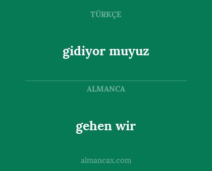 gidiyor muyuz - gehen wir